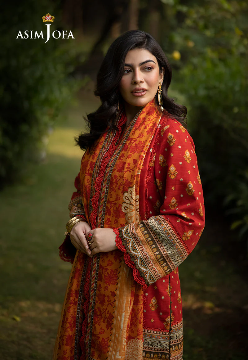 AJUWD-47 PRINTED KHADDAR 3 Pcs - Image 5