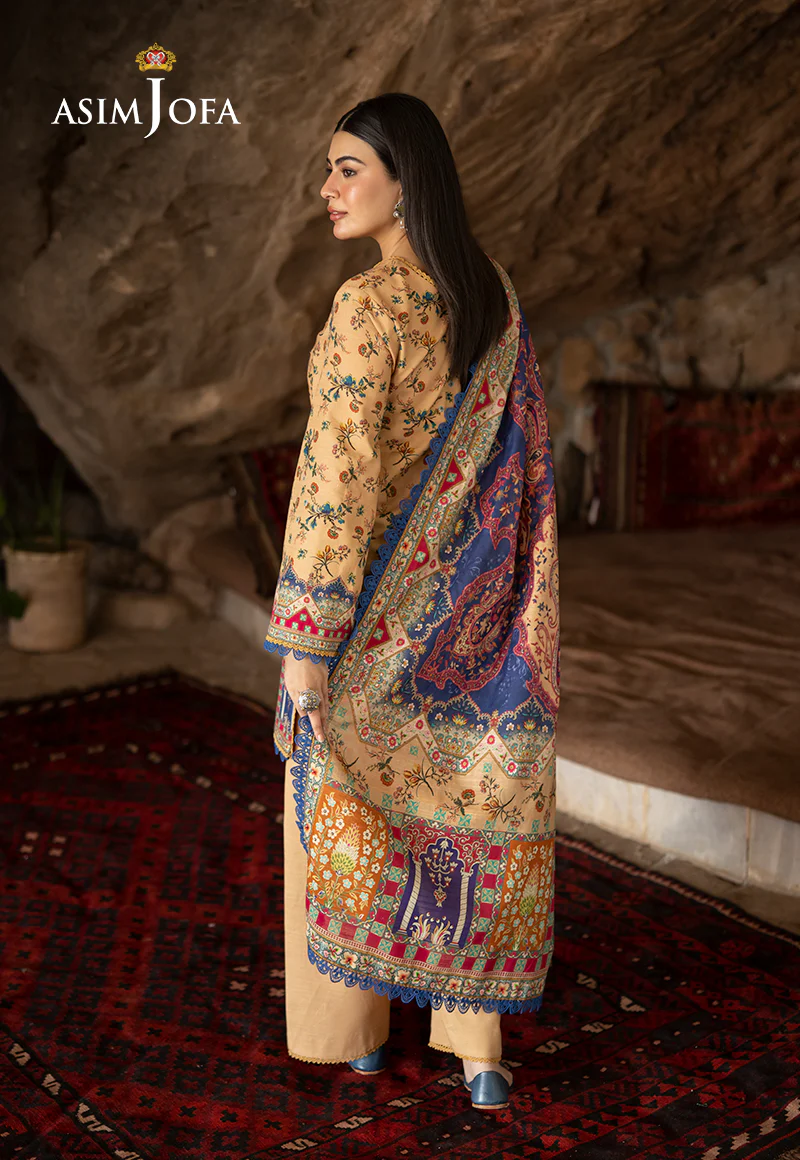 AJUW-48 PRINTED KHADDAR 3 Pcs - Image 2