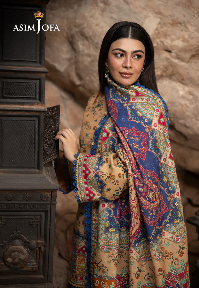 AJUW-48 PRINTED KHADDAR 3 Pcs - Image 5