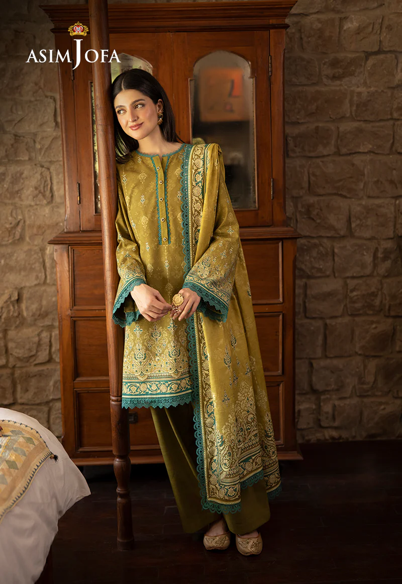 AJUW-49 PRINTED KHADDAR 3 Pcs - Image 3
