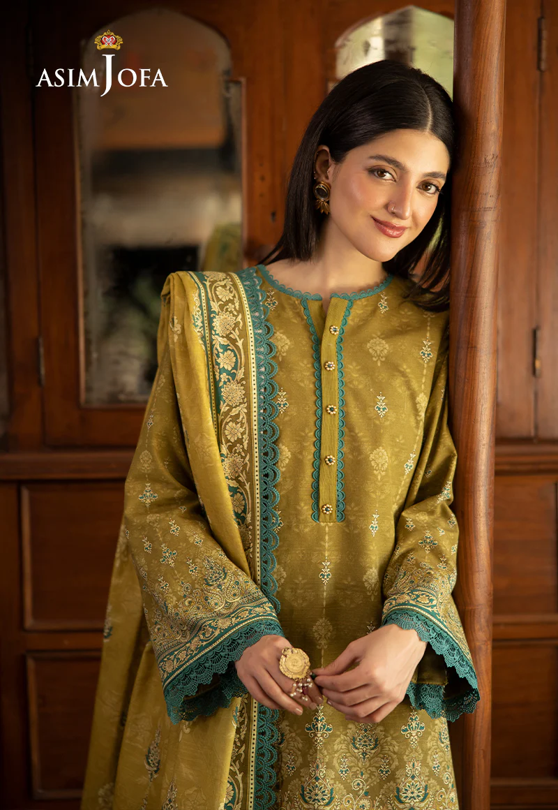 AJUW-49 PRINTED KHADDAR 3 Pcs - Image 4