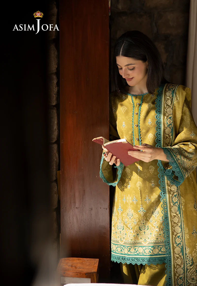 AJUW-49 PRINTED KHADDAR 3 Pcs - Image 7