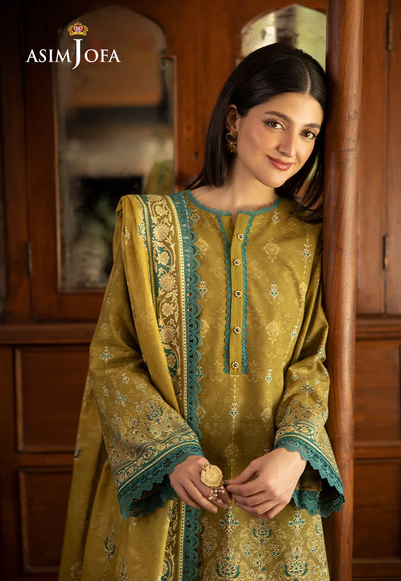 AJUWD-49 PRINTED KHADDAR 3 Pcs - Image 4