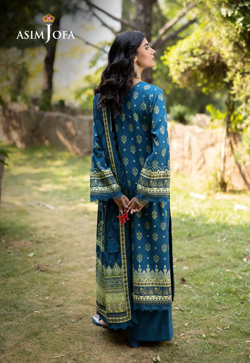 AJUW-50 PRINTED KHADDAR 3 Pcs - Image 2