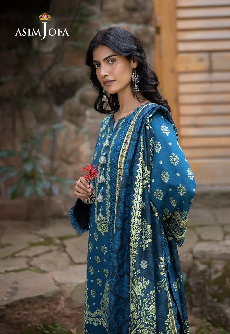 AJUW-50 PRINTED KHADDAR 3 Pcs - Image 4