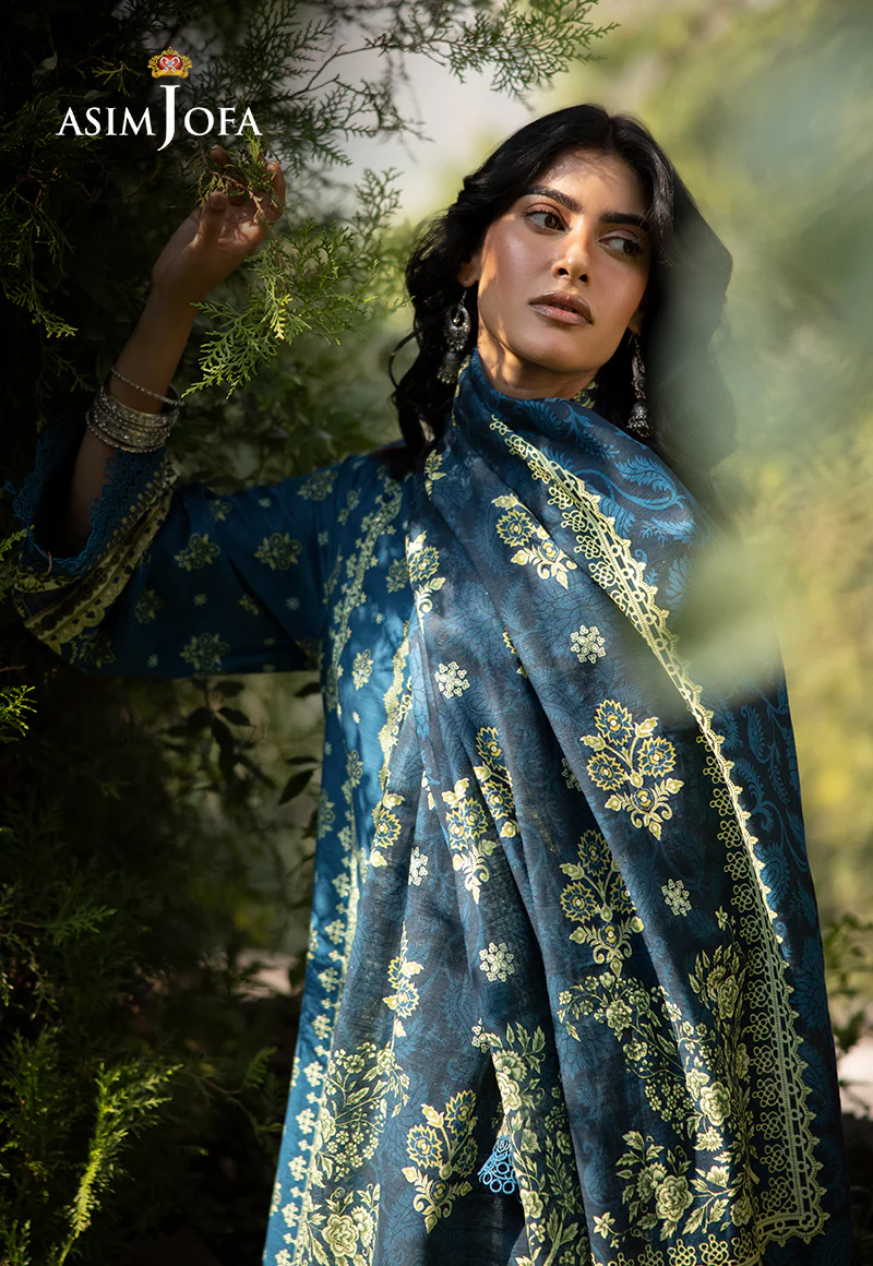 AJUW-50 PRINTED KHADDAR 3 Pcs - Image 7