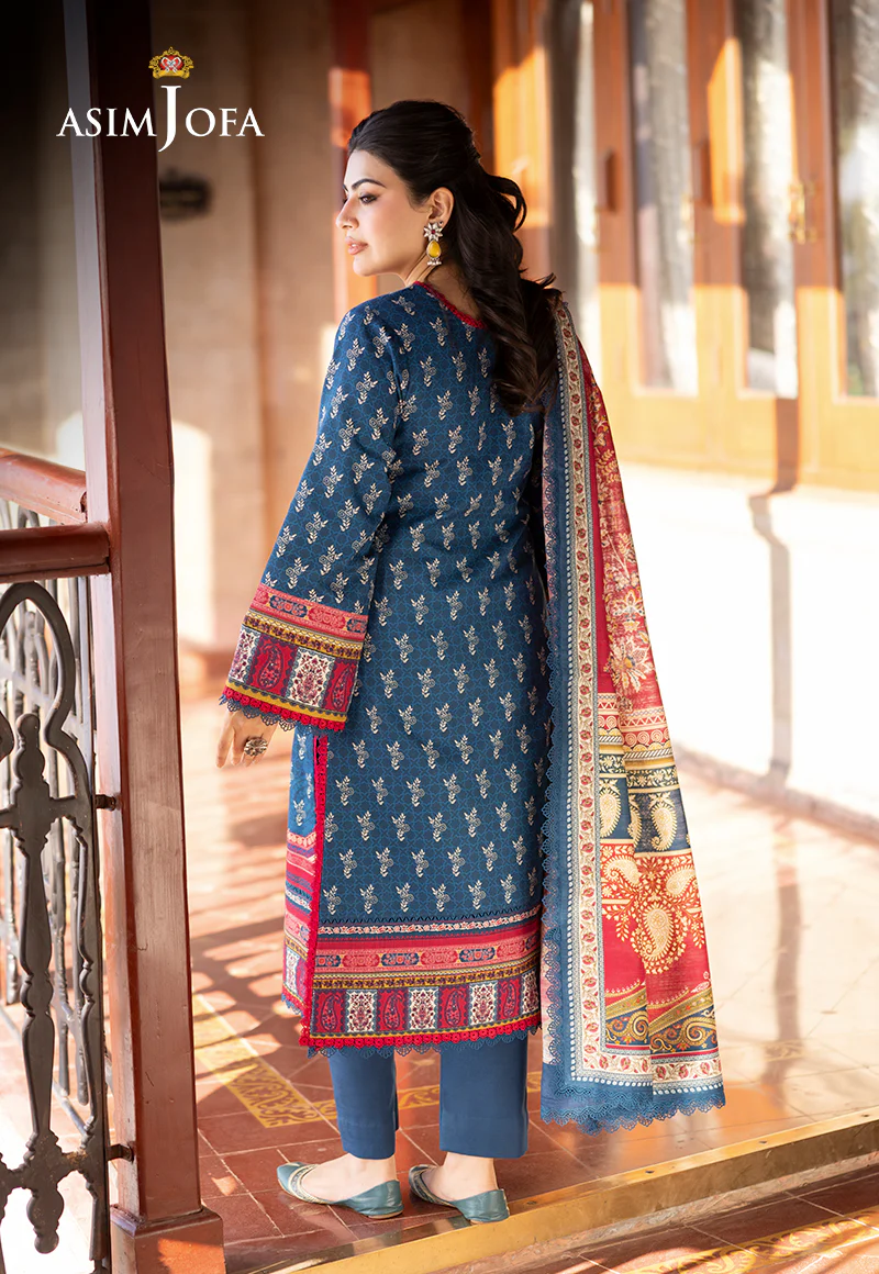 AJUW-53 PRINTED KHADDAR 3 Pcs - Image 2