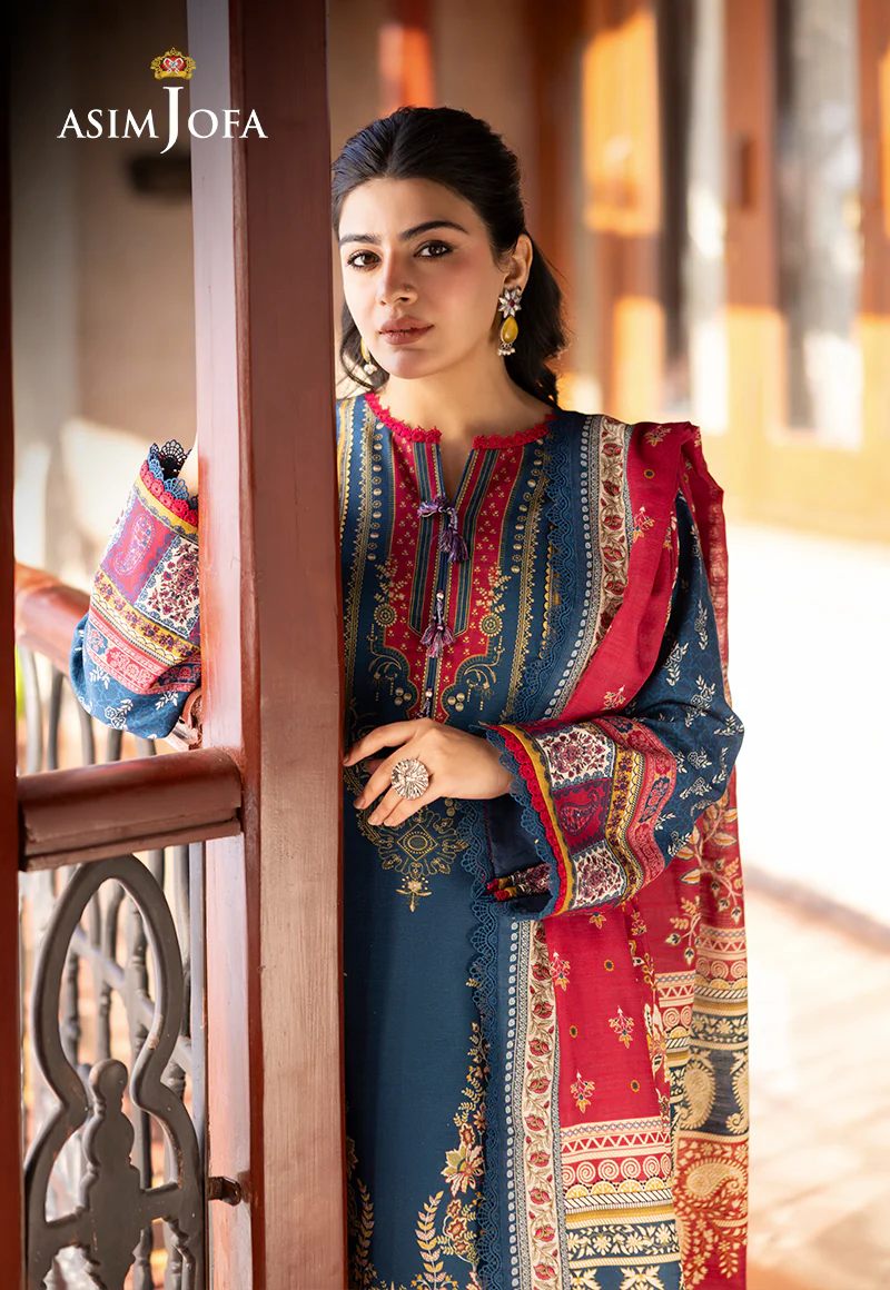 AJUW-53 PRINTED KHADDAR 3 Pcs - Image 7