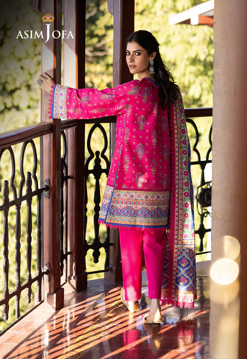 AJUW-55 PRINTED KHADDAR 3 Pcs - Image 2
