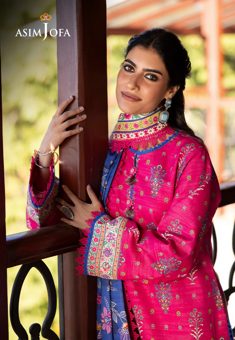 AJUW-55 PRINTED KHADDAR 3 Pcs - Image 4