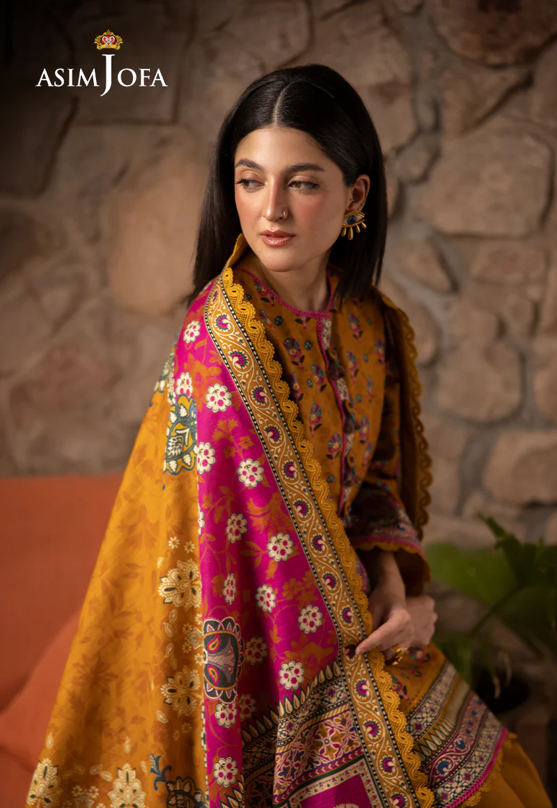 AJUW-56 PRINTED KHADDAR 3 Pcs - Image 7