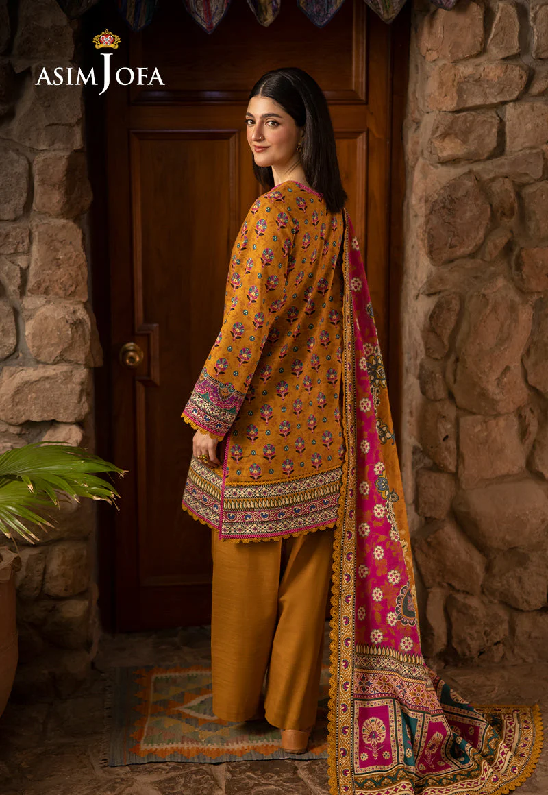 AJUWD-56 PRINTED KHADDAR 3 Pcs - Image 2