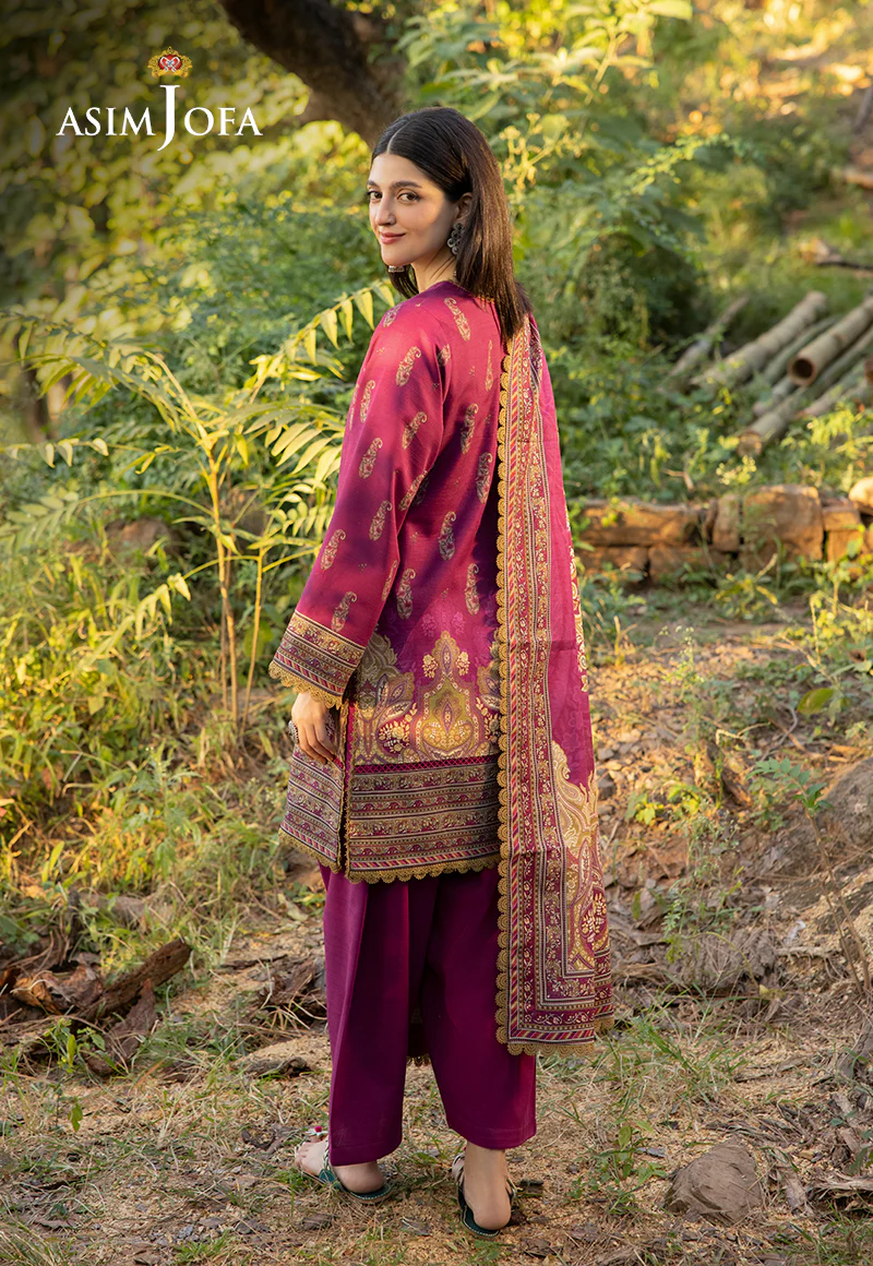 AJUW-58 PRINTED KHADDAR 3 Pcs - Image 2