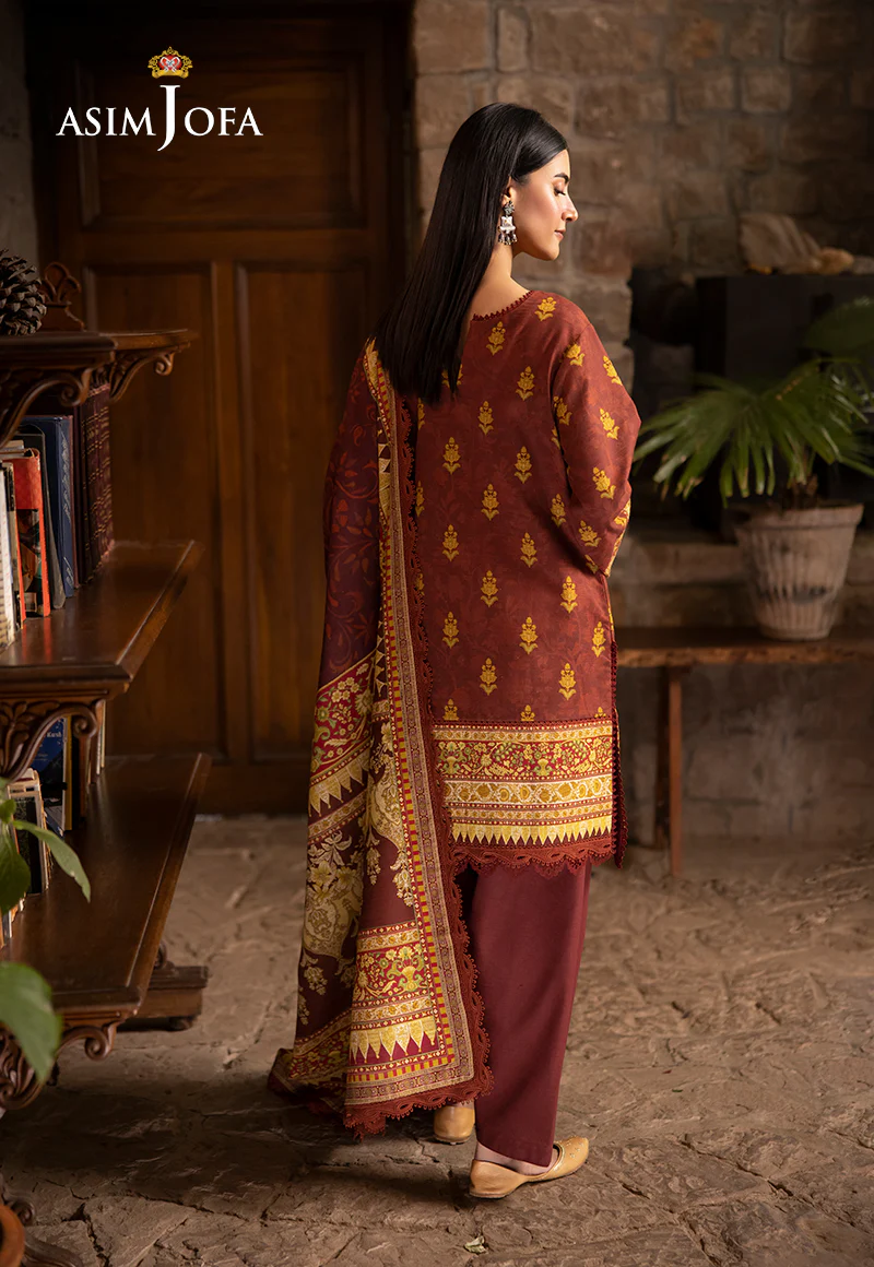 AJUW-59 PRINTED KHADDAR 3 Pcs - Image 2