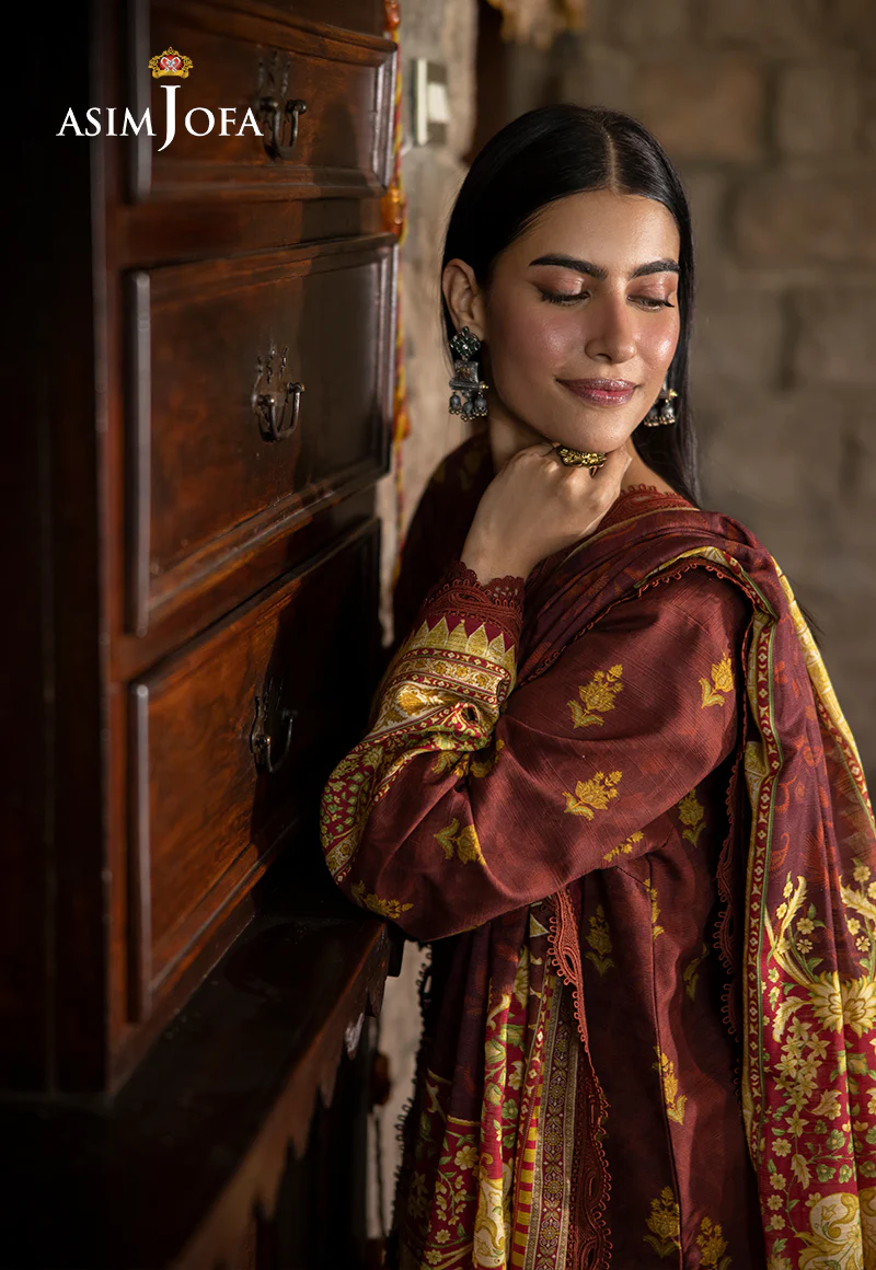 AJUW-59 PRINTED KHADDAR 3 Pcs - Image 4