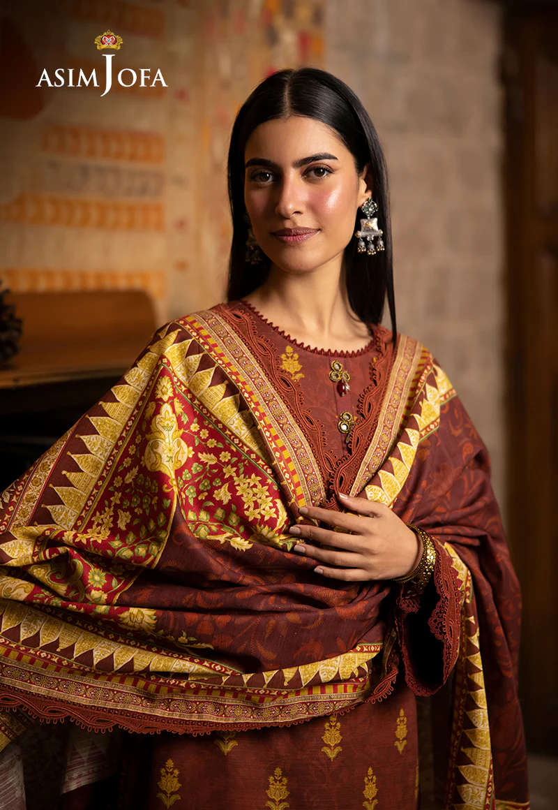 AJUW-59 PRINTED KHADDAR 3 Pcs - Image 6