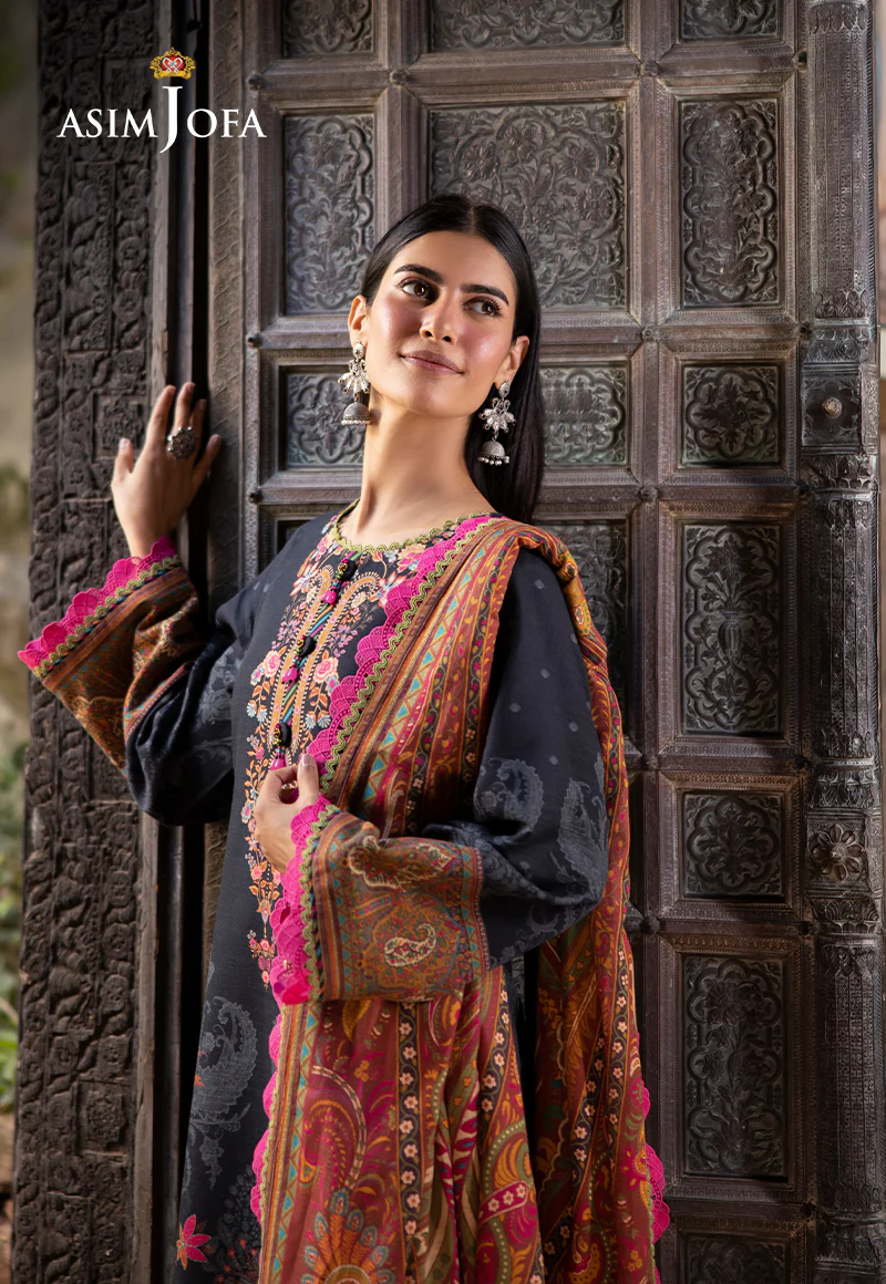 AJUW-60 PRINTED KHADDAR 3 Pcs - Image 4