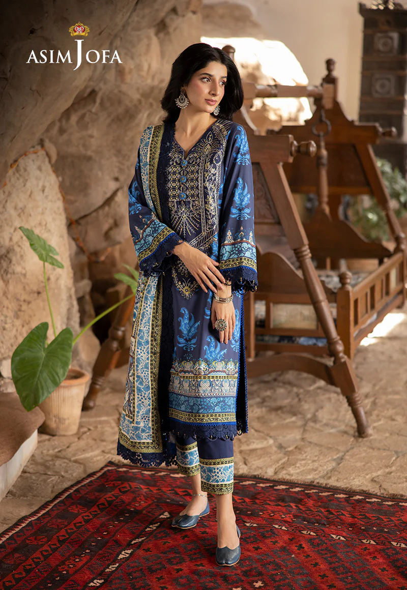 AJUWD-16 EMBROIDERED STITCHED 3 PCS