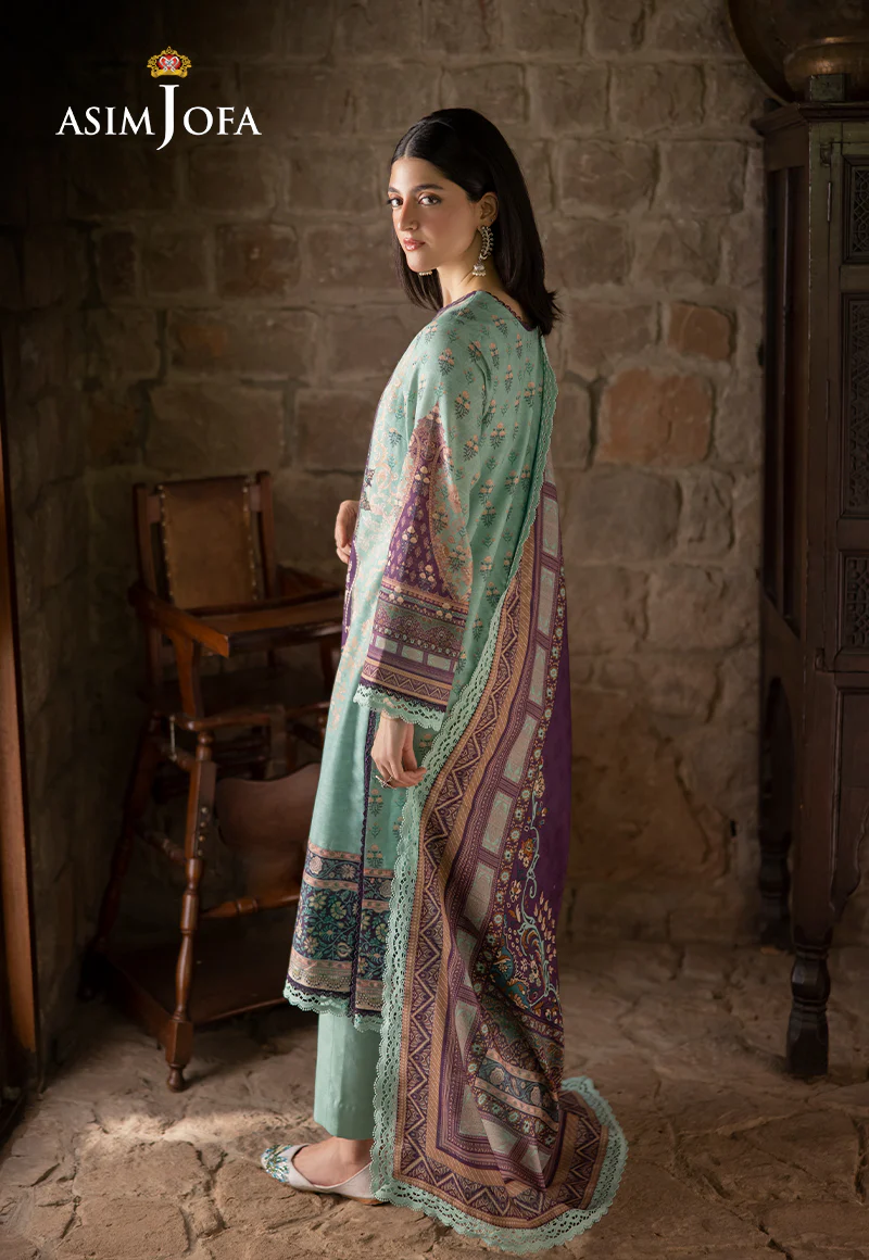 AJUW-57 PRINTED KHADDAR 3 Pcs - Image 3