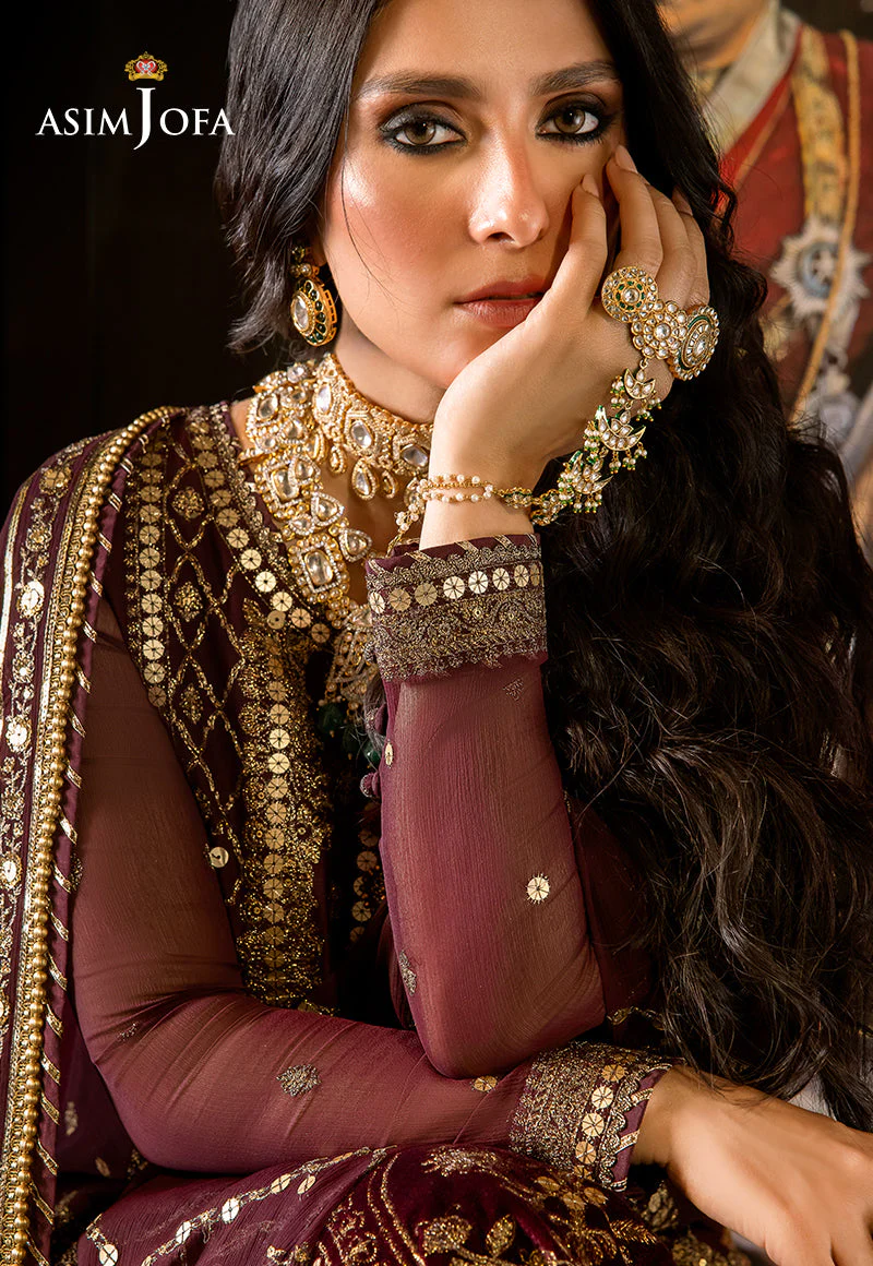 AJVFP-12 EMBROIDERED CHIFFON STITCHED 3 PCS - Image 3