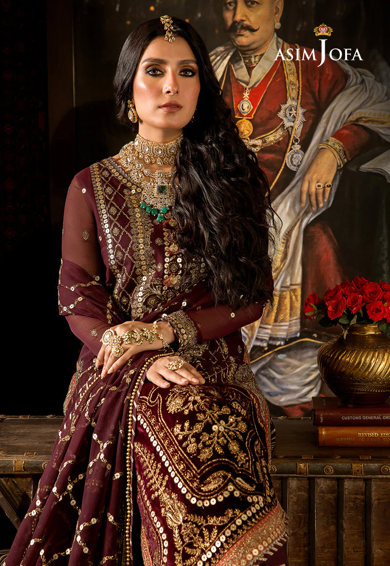 AJVFP-12 EMBROIDERED CHIFFON STITCHED 3 PCS - Image 5