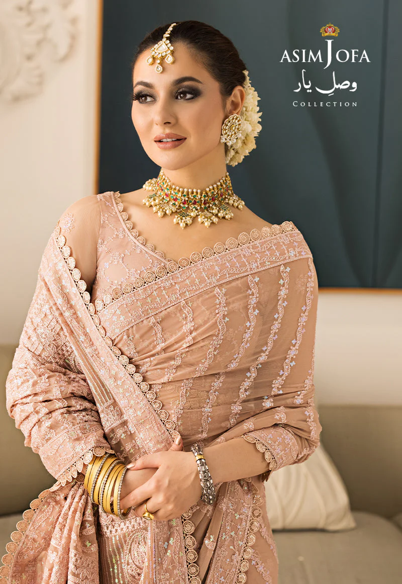 AJVY-09 DESIGNERS STITCHED EMBROIDERED CHIFFON 2 PCS - Image 10