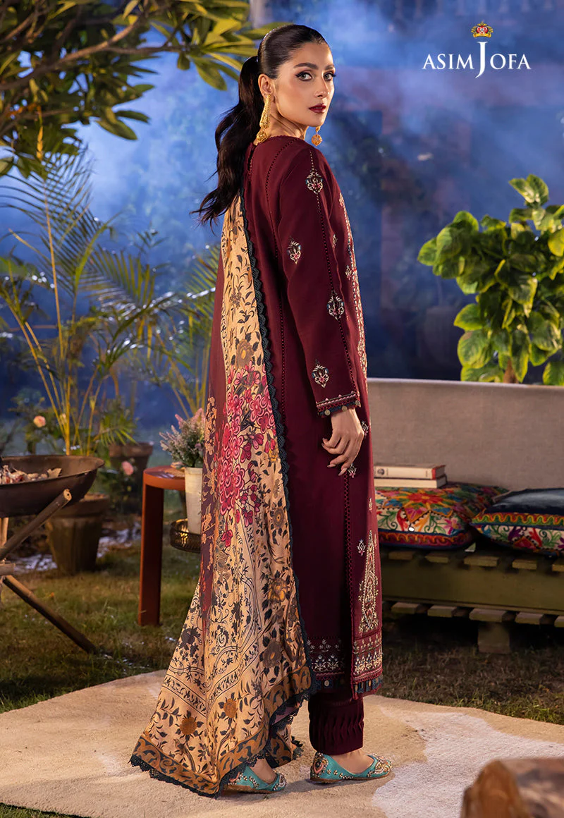 AJW-20 DESIGNERS STITCHED PRINTED LINEN SLUB 3 PCS - Image 7