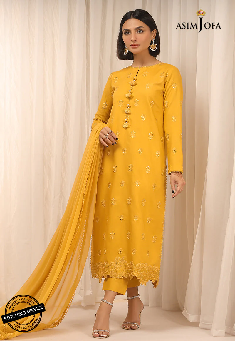 AJWED-13 EMBROIDERED STITCHED 3 PCS