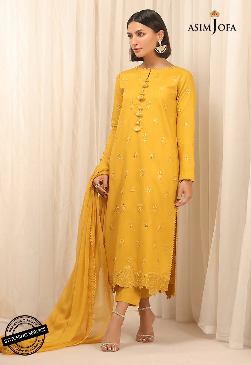 AJWED-13 EMBROIDERED STITCHED 3 PCS - Image 2