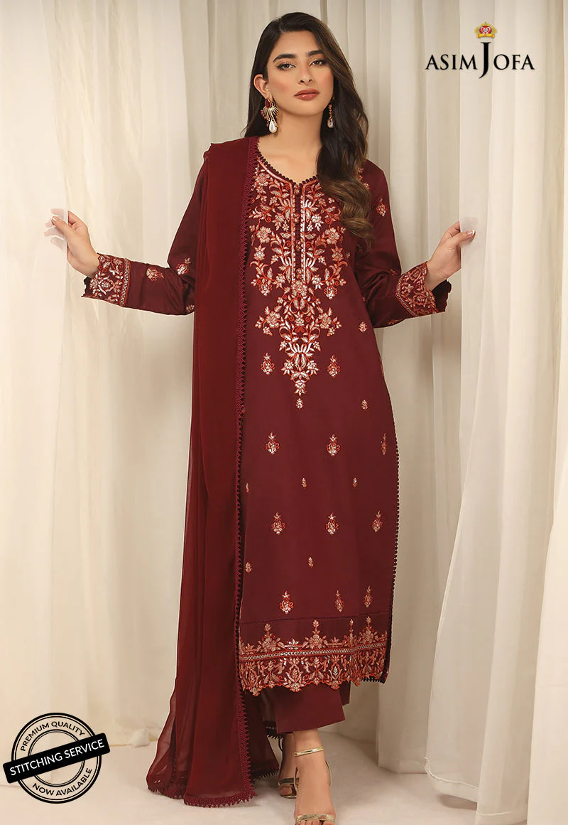 AJWED-14 EMBROIDERED SELF-JACQUARD STITCHED 3 PCS - Image 2