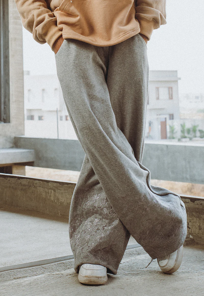 AJWPB-05 UNISEX WIDE LEG EMBROIDERED SWEATPANTS 1 PC - Image 6