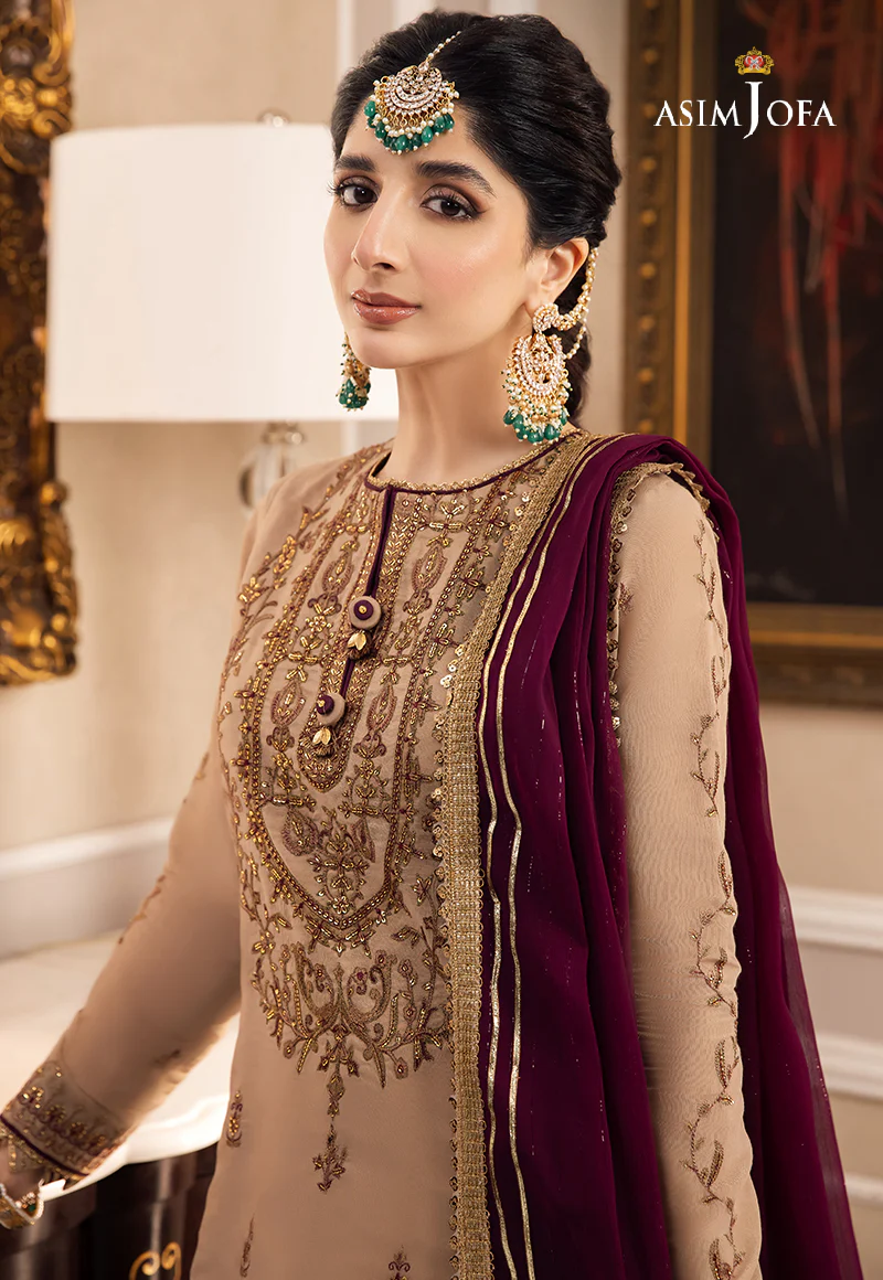 AJZS-12 EMBROIDERED CHANDERI COTTON 3 PCS - Image 4