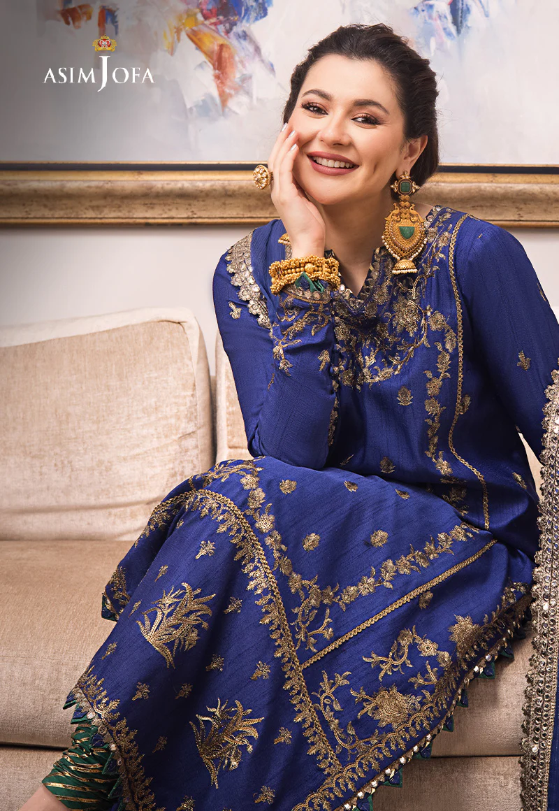 AJZS-18 EMBROIDERED INDIAN RAW SILK 3 PCS - Image 2