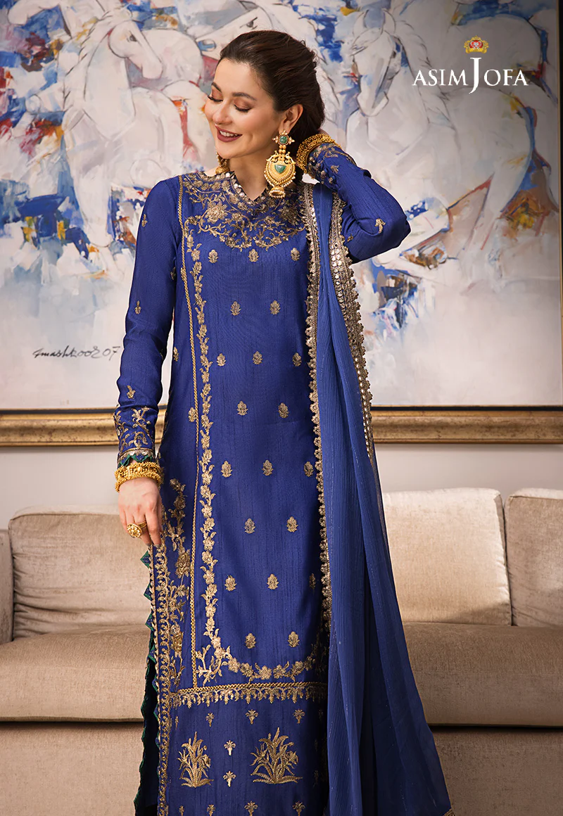 AJZS-18 EMBROIDERED INDIAN RAW SILK 3 PCS - Image 6