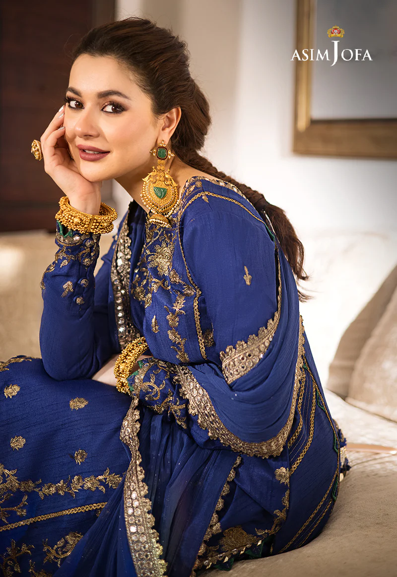 AJZS-18 EMBROIDERED INDIAN RAW SILK 3 PCS - Image 7