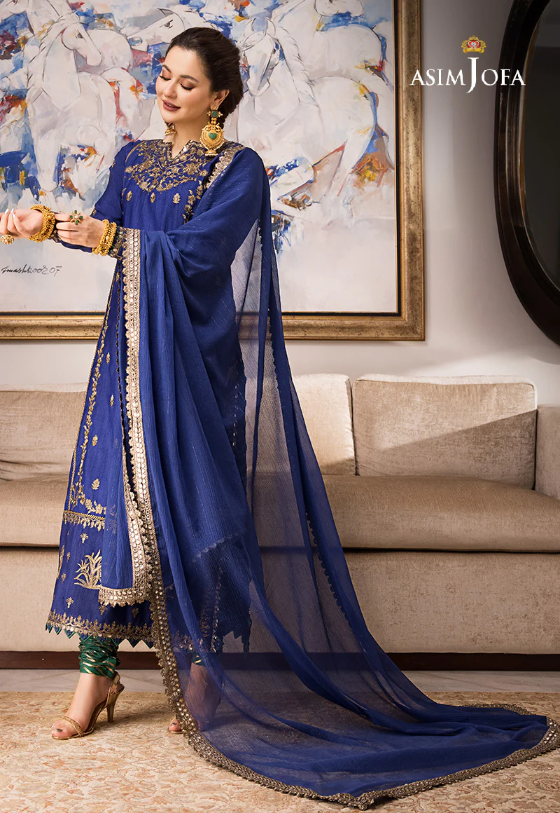 AJZS-18 EMBROIDERED INDIAN RAW SILK 3 PCS - Image 8