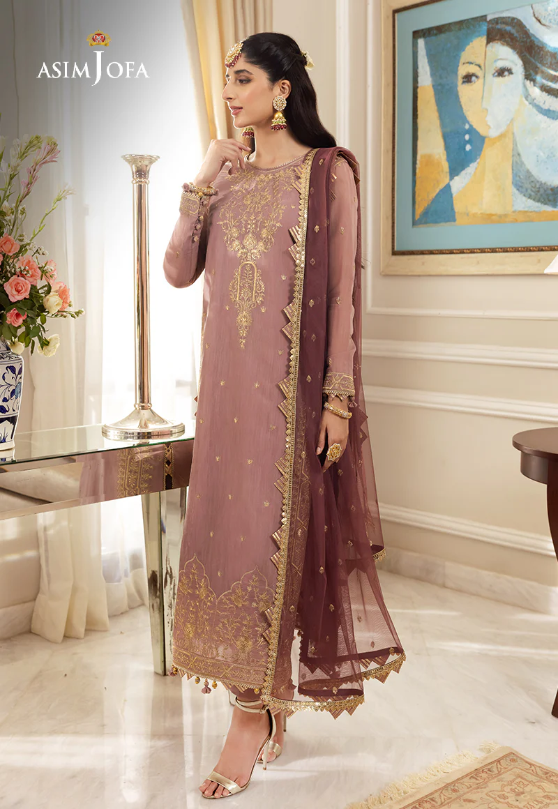 AJZS-20 EMBROIDERED CHANDERI COTTON 2 PCS - Image 4