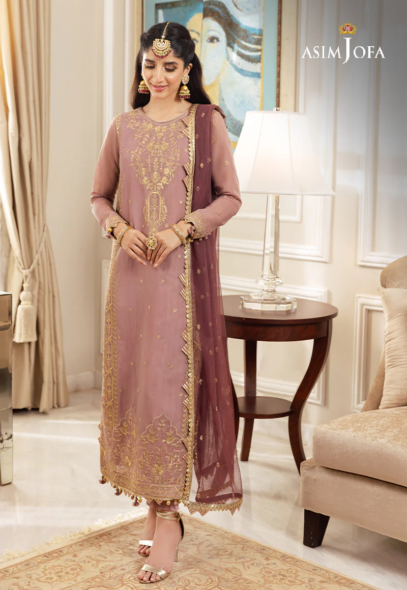 AJZS-20 EMBROIDERED CHANDERI COTTON 2 PCS - Image 8
