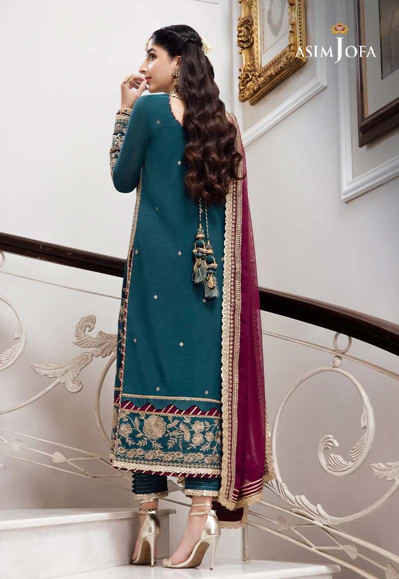 AJZS-27 EMBROIDERED CHANDERI COTTON 2 PCS - Image 3