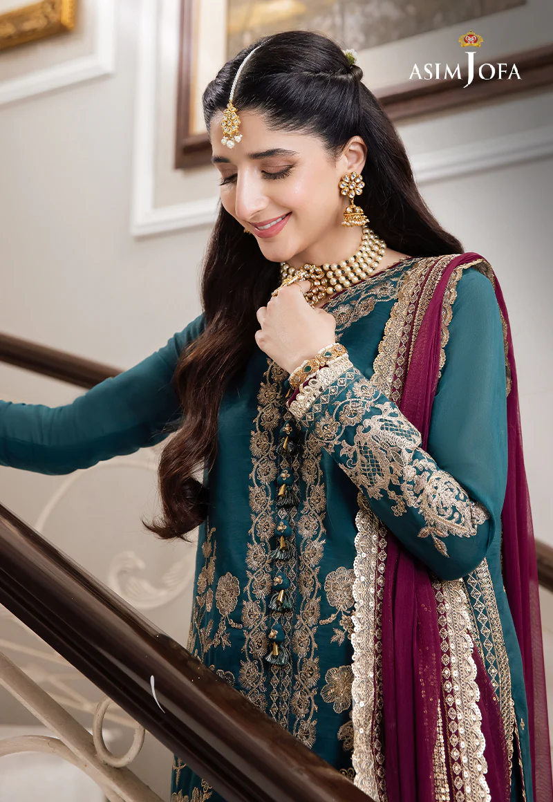 AJZS-27 EMBROIDERED CHANDERI COTTON 2 PCS - Image 5